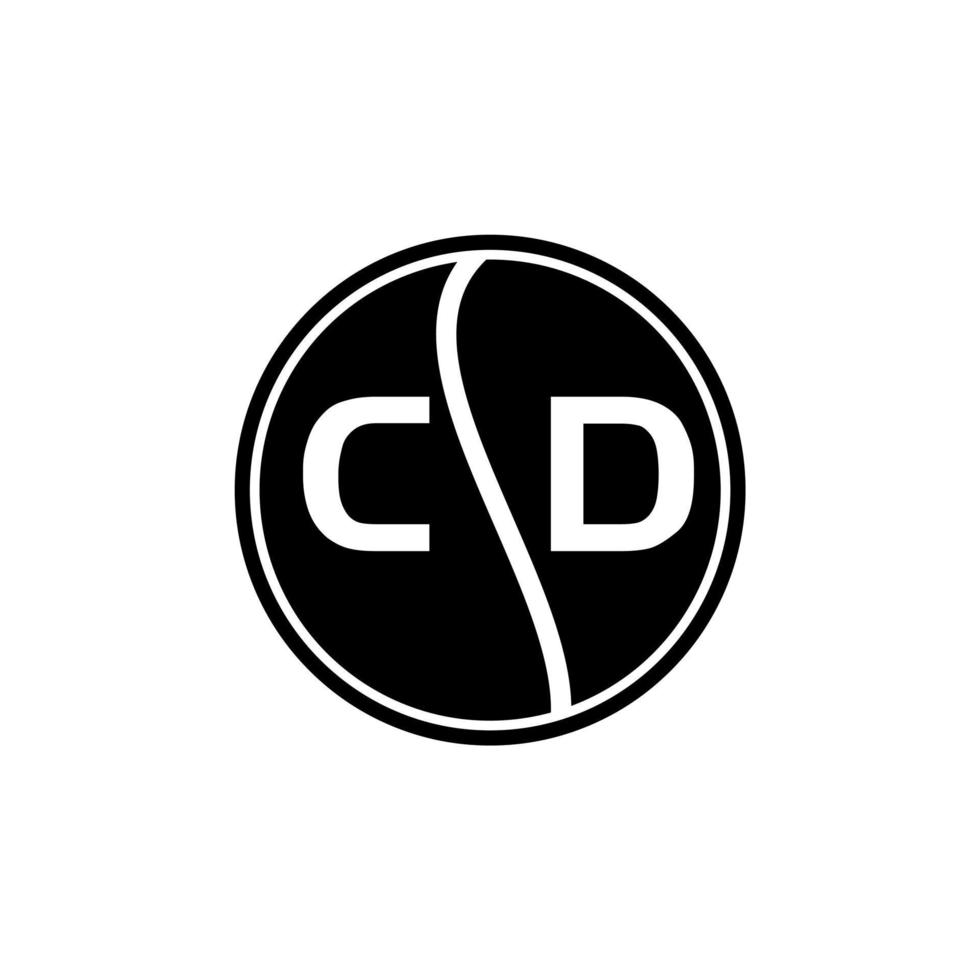 concepto de logotipo de letra de círculo creativo de cd. diseño de carta de cd. vector