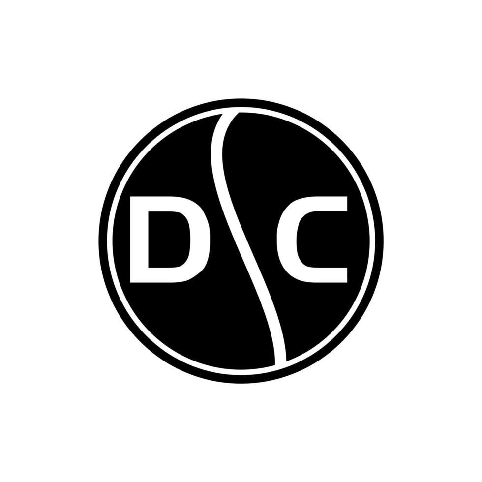 concepto de logotipo de letra de círculo creativo dc. diseño de letras de corriente continua. vector