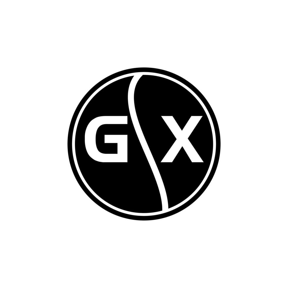 concepto de logotipo de letra de círculo creativo gx. diseño de letras gx. vector