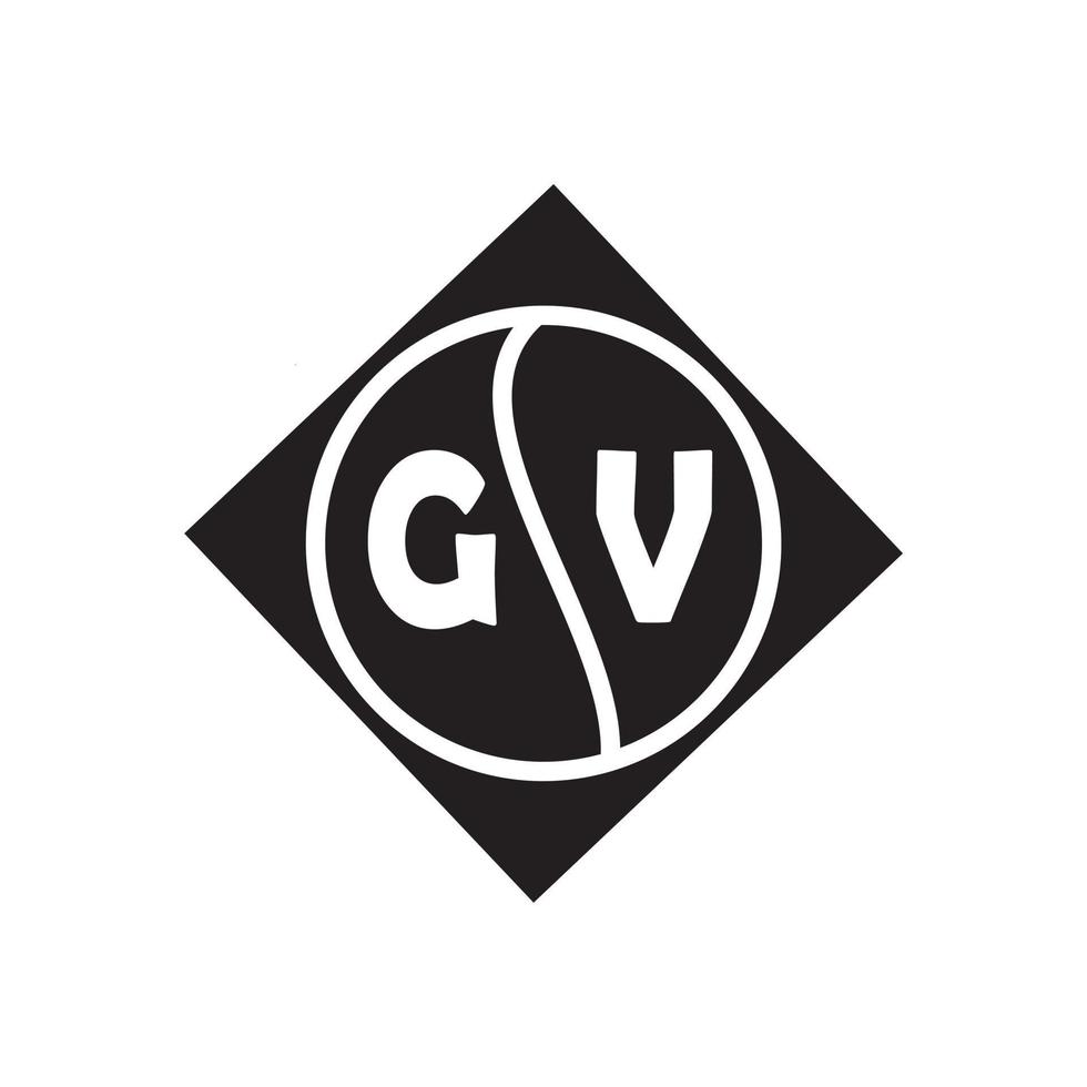 concepto de logotipo de letra de círculo creativo gv. diseño de letra gv. vector