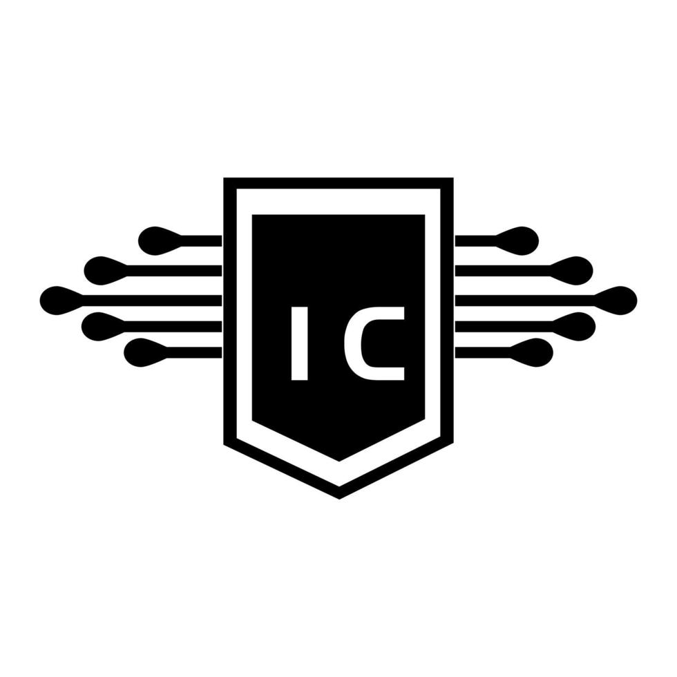 concepto de logotipo de letra de círculo creativo ic. diseño de letras ic. vector