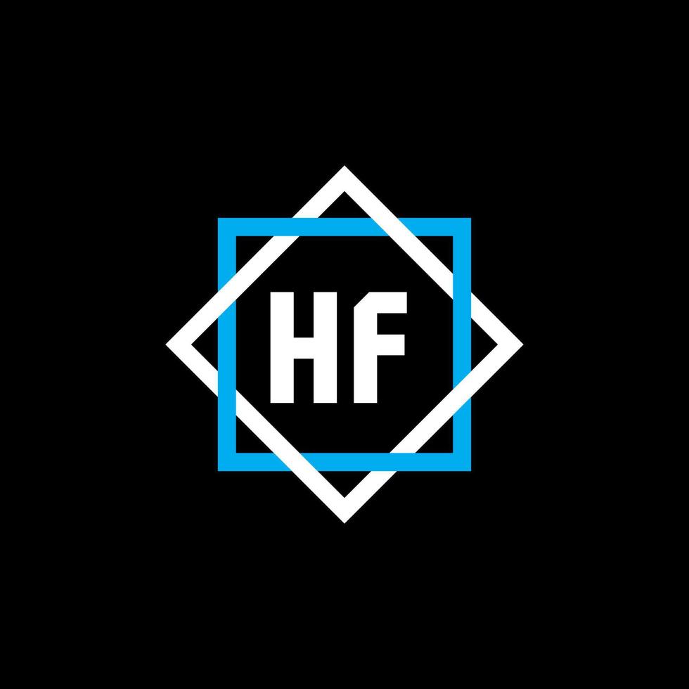 concepto de logotipo de letra de círculo creativo hf. diseño de letras hf. vector