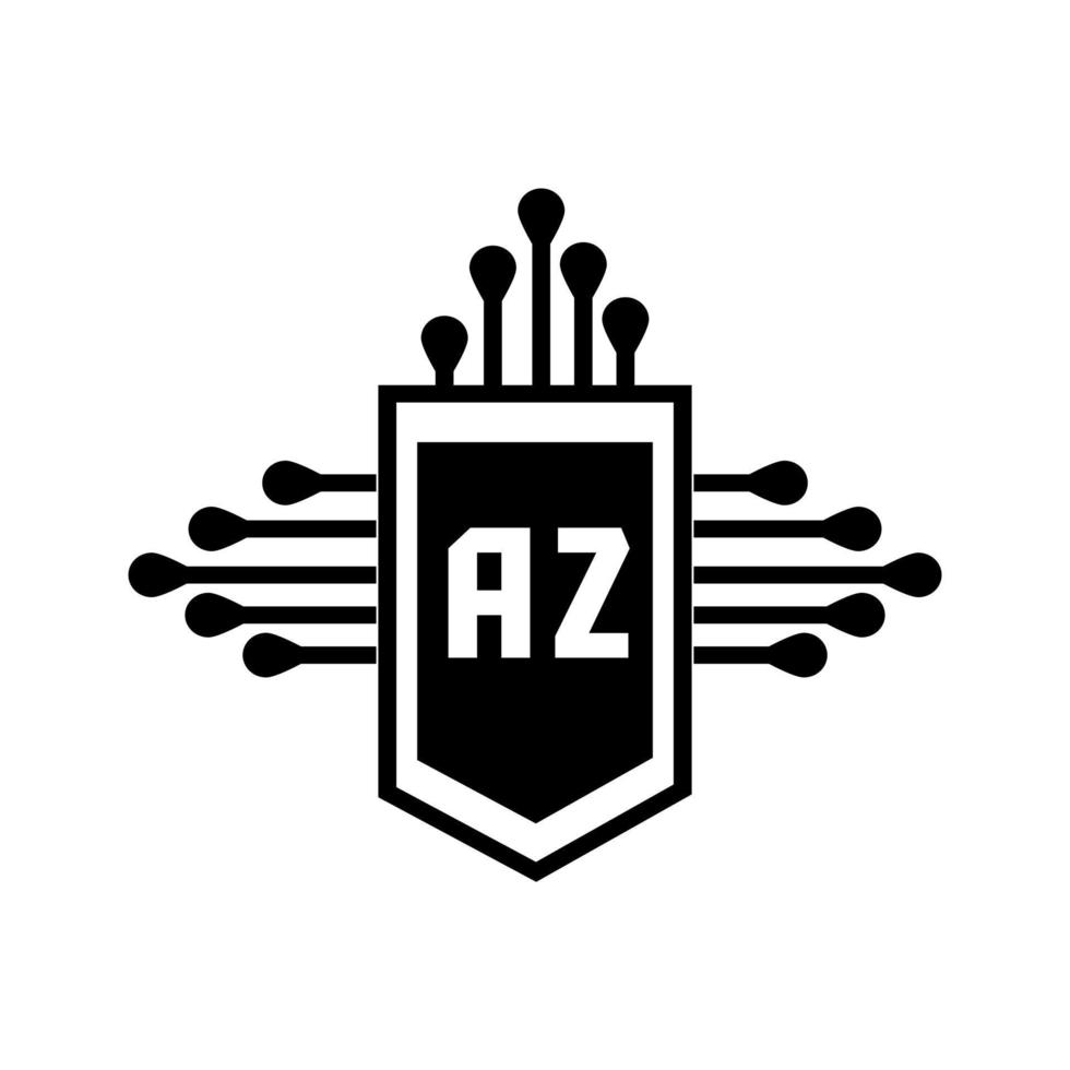 concepto de logotipo de letra de círculo creativo az. diseño de letras az. vector