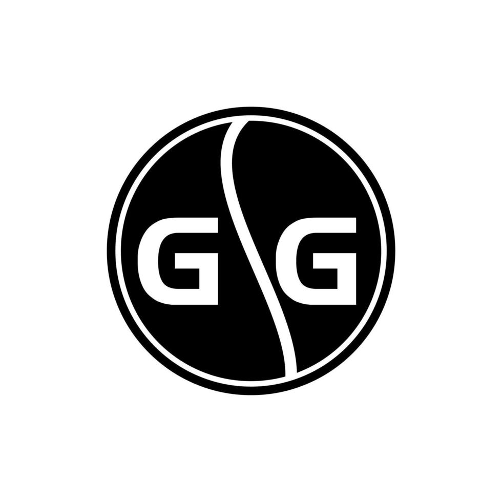concepto de logotipo de letra de círculo creativo gg. diseño de letras gg. vector
