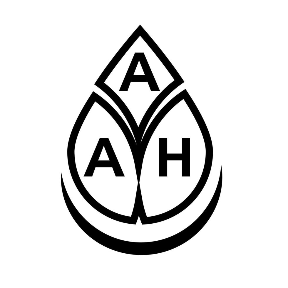 diseño del logotipo de la letra aah sobre fondo negro. concepto de logotipo de letra de círculo creativo aah. diseño de letras aah. vector