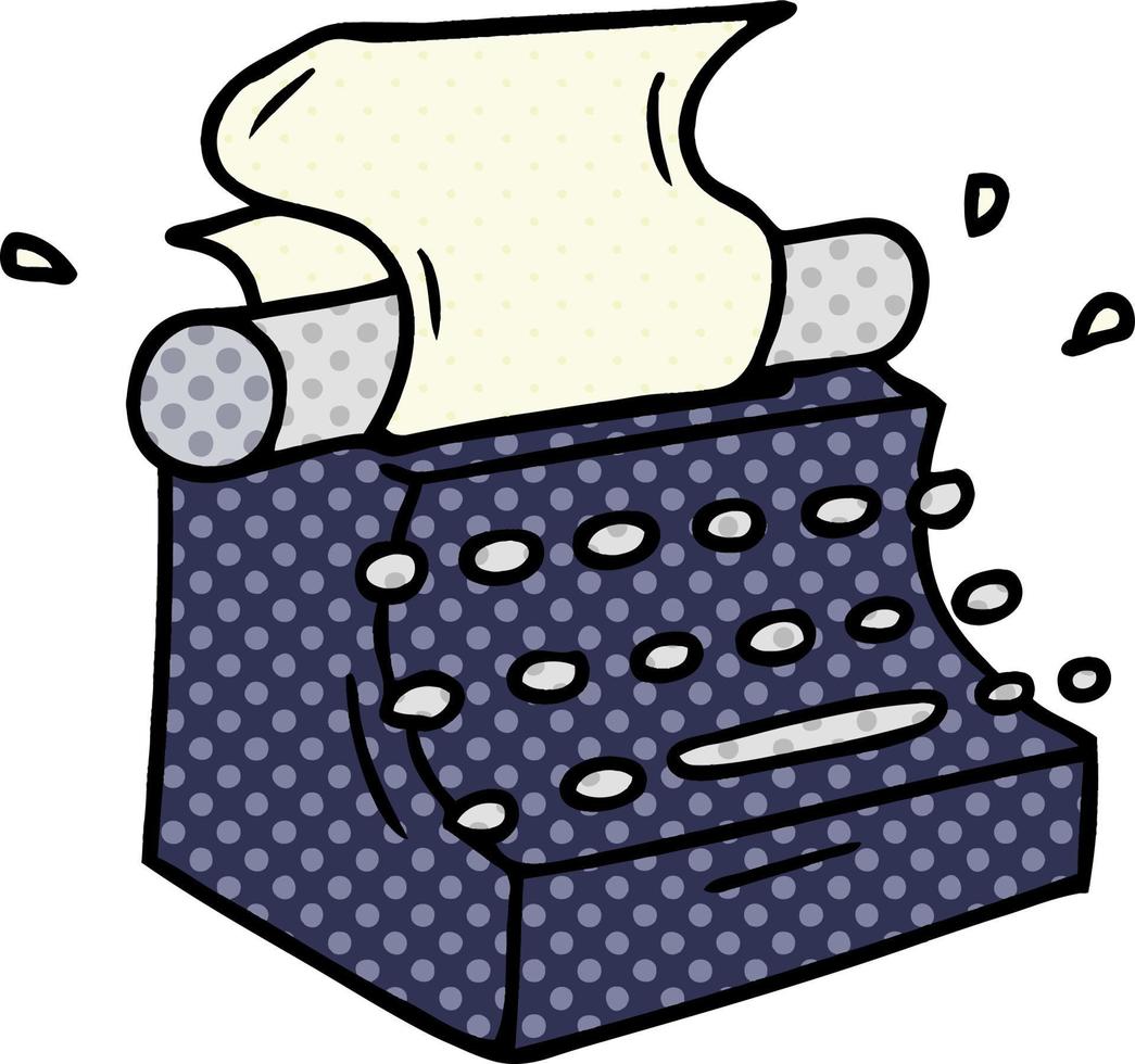 cartoon doodle of old school typewriter vector