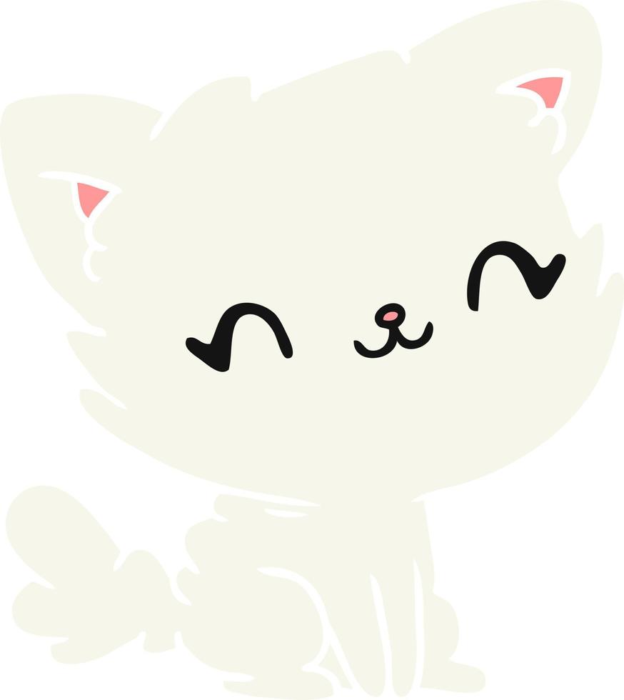 cartoon cute kawaii fluffy cat vector