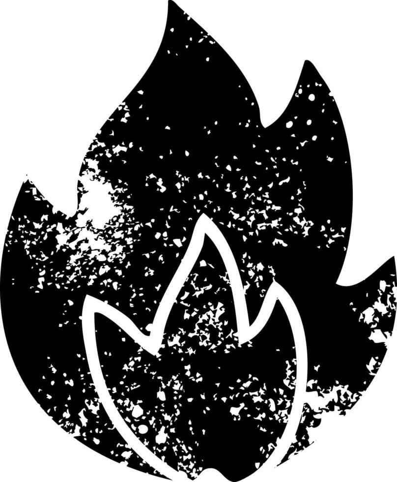 distressed symbol fire vector