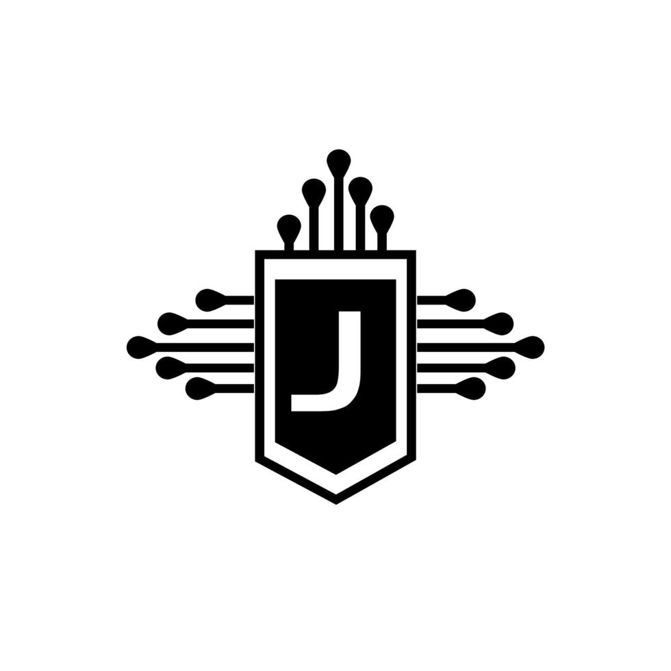 j concepto de logotipo de letra de círculo creativo. diseño de letra j. vector