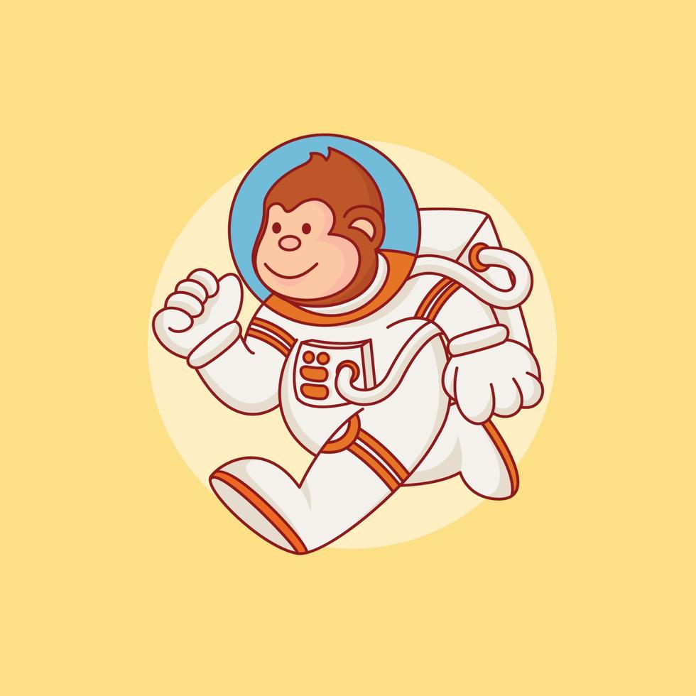 mono astronauta dibujos animados icono ilustración vector