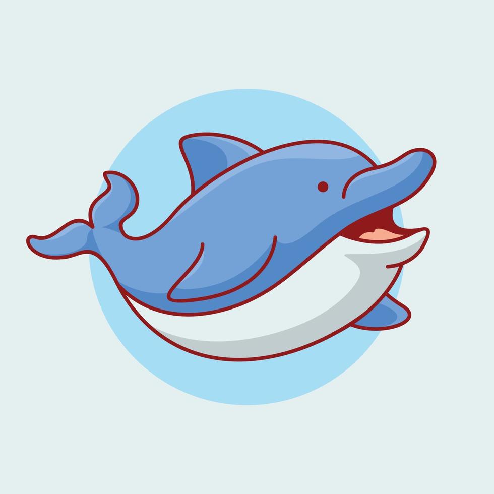 lindo delfín dibujos animados vector icono vector ilustración