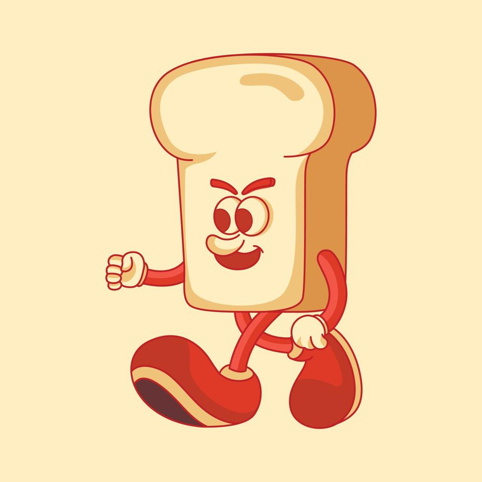 Cartoon white bread mascot character vector