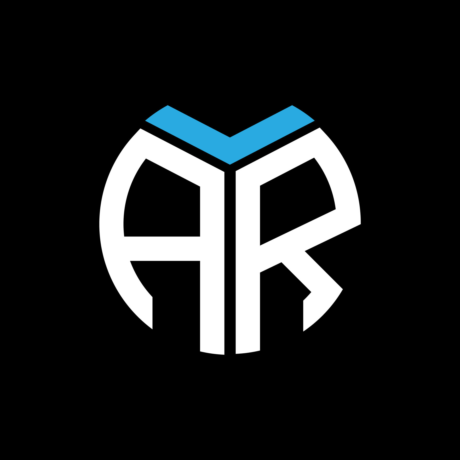 AR creative circle letter logo concept. AR letter design. 10558680 ...