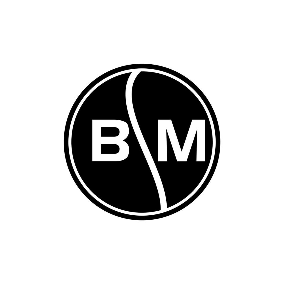concepto de logotipo de letra de círculo creativo bm. diseño de letras bm. vector