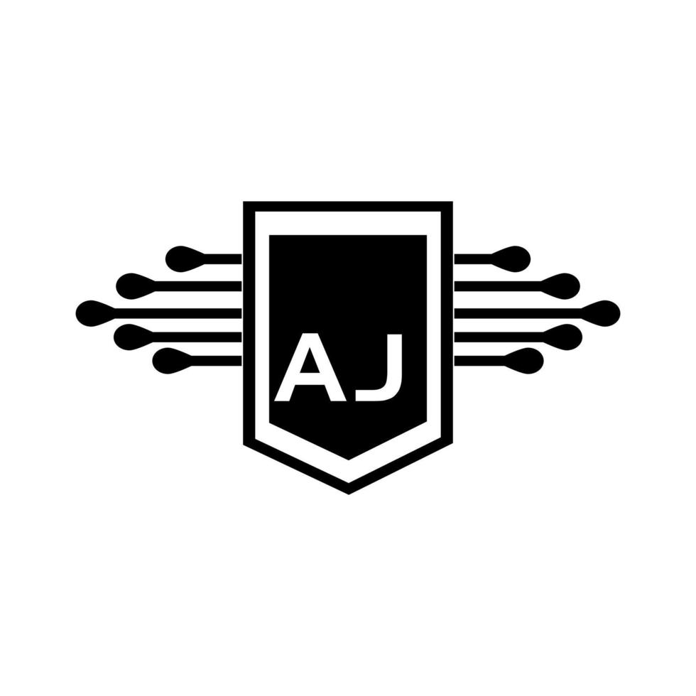 concepto de logotipo de letra de círculo creativo aj. diseño de letra aj. vector