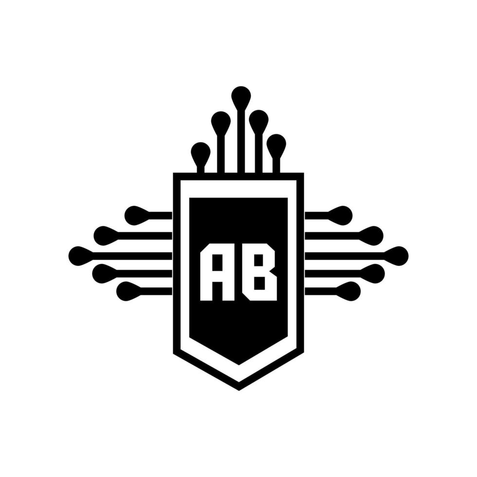 concepto de logotipo de letra de círculo creativo ab. diseño de letras ab. vector