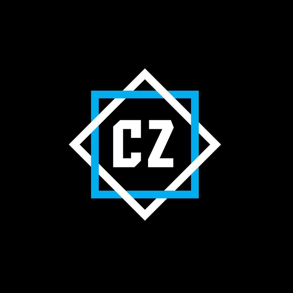 diseño de logotipo de letra cz sobre fondo negro. concepto de logotipo de letra de círculo creativo cz. diseño de letras cz. vector