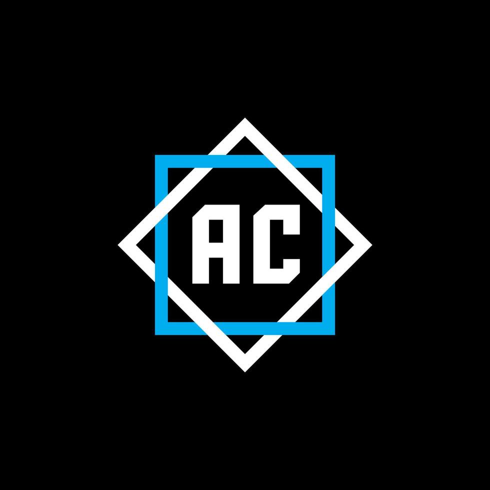 diseño de logotipo de letra ac sobre fondo negro. concepto de logotipo de letra de círculo creativo ac. diseño de letras ac. vector