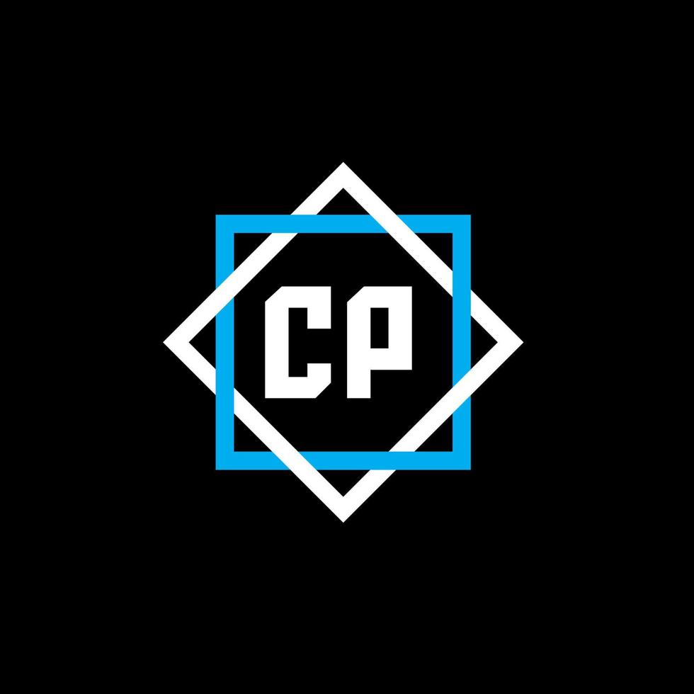 diseño de logotipo de letra cp sobre fondo negro. concepto de logotipo de letra de círculo creativo cp. diseño de carta cp. vector