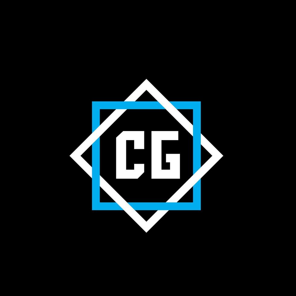 CG letter logo design on black background. CG creative circle letter logo concept. CG letter design. vector