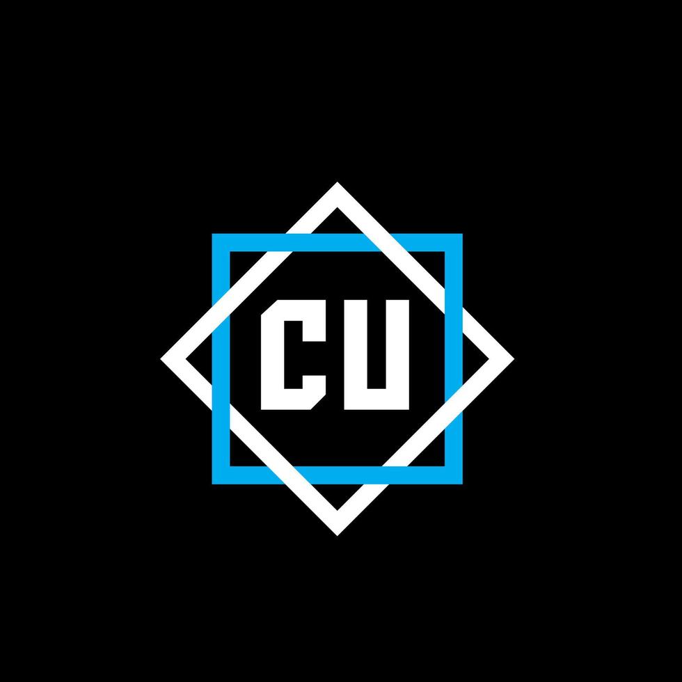 CU letter logo design on black background. CU creative circle letter logo concept. CU letter design. vector