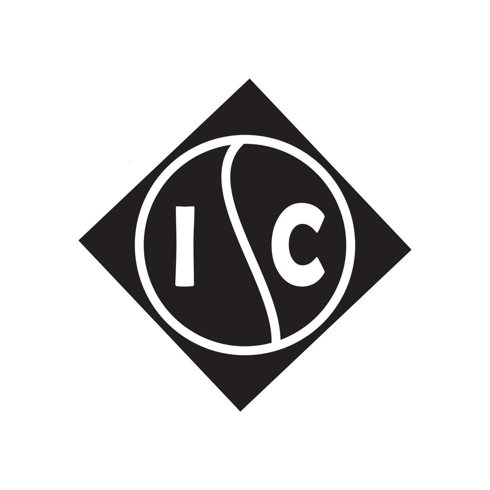 concepto de logotipo de letra de círculo creativo ic. diseño de letras ic. vector