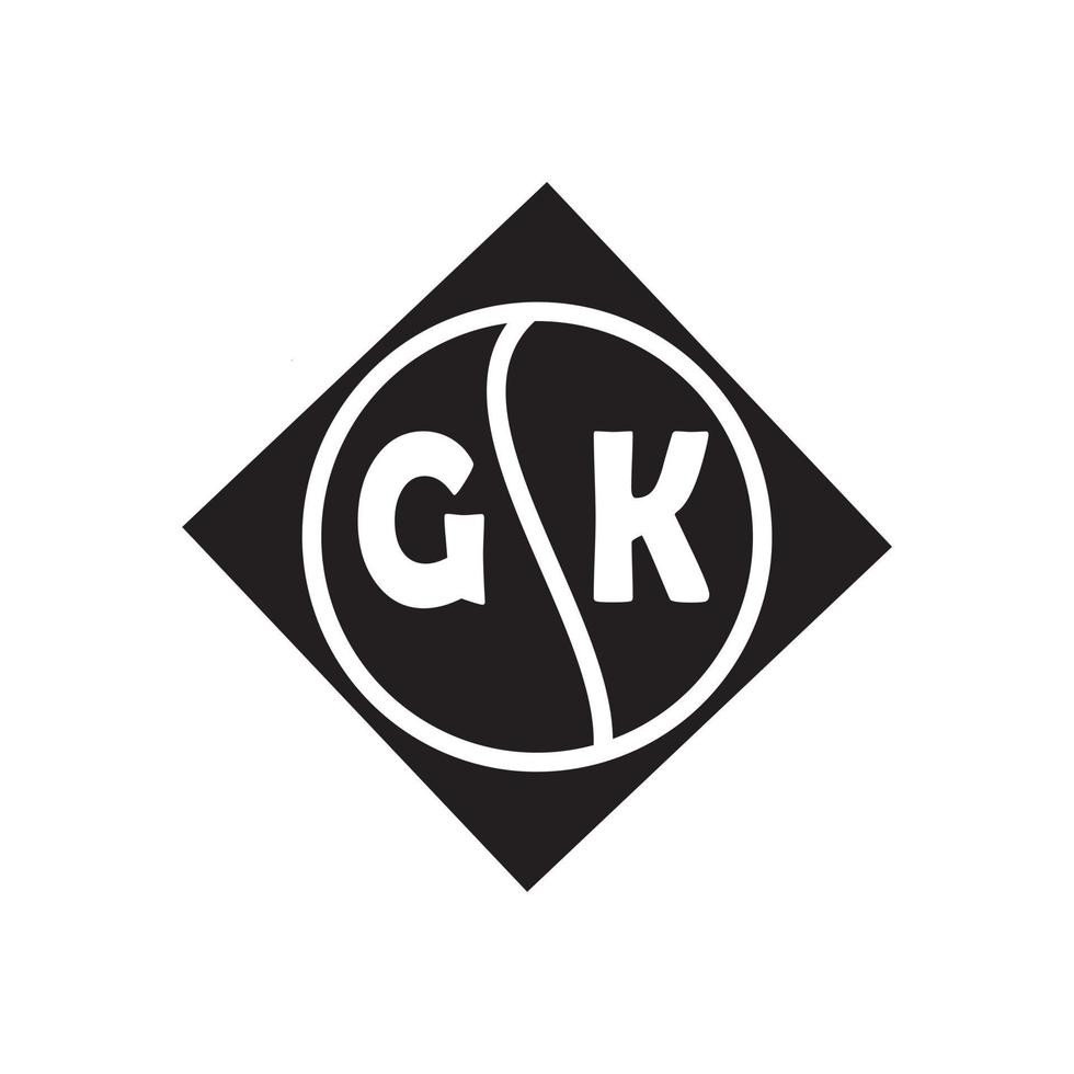 concepto de logotipo de letra de círculo creativo gk. diseño de letras gk. vector