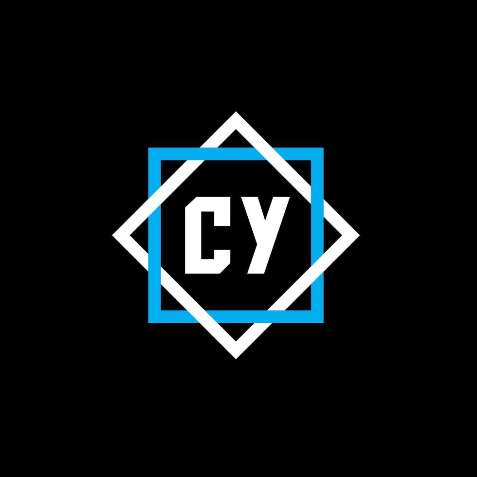 CY letter logo design on black background. CY creative circle letter logo concept. CY letter design. vector
