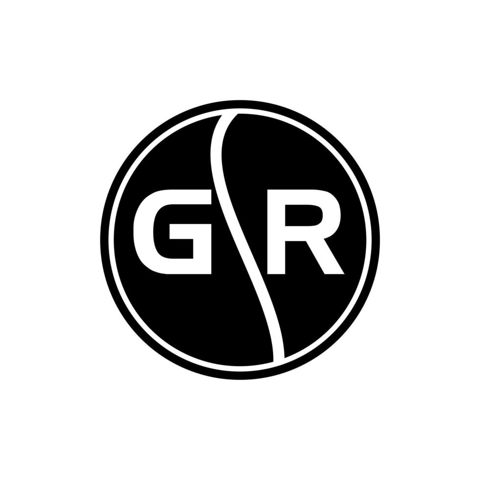 gr concepto de logotipo de letra de círculo creativo. diseño de letras gr. vector