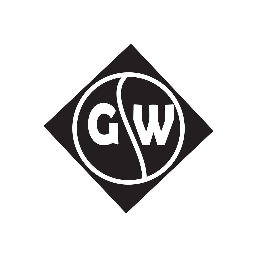 concepto de logotipo de letra de círculo creativo gw. diseño de letras gw. vector