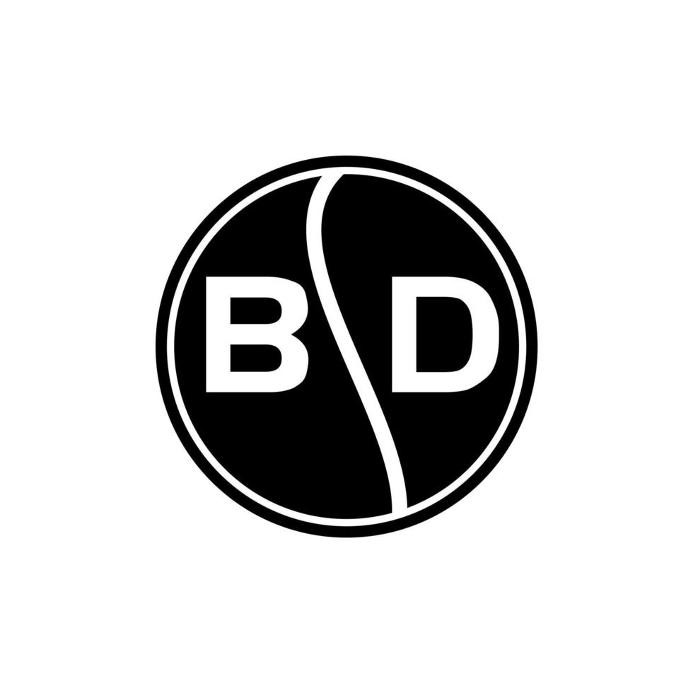 concepto de logotipo de letra de círculo creativo bd. diseño de letra bd. vector