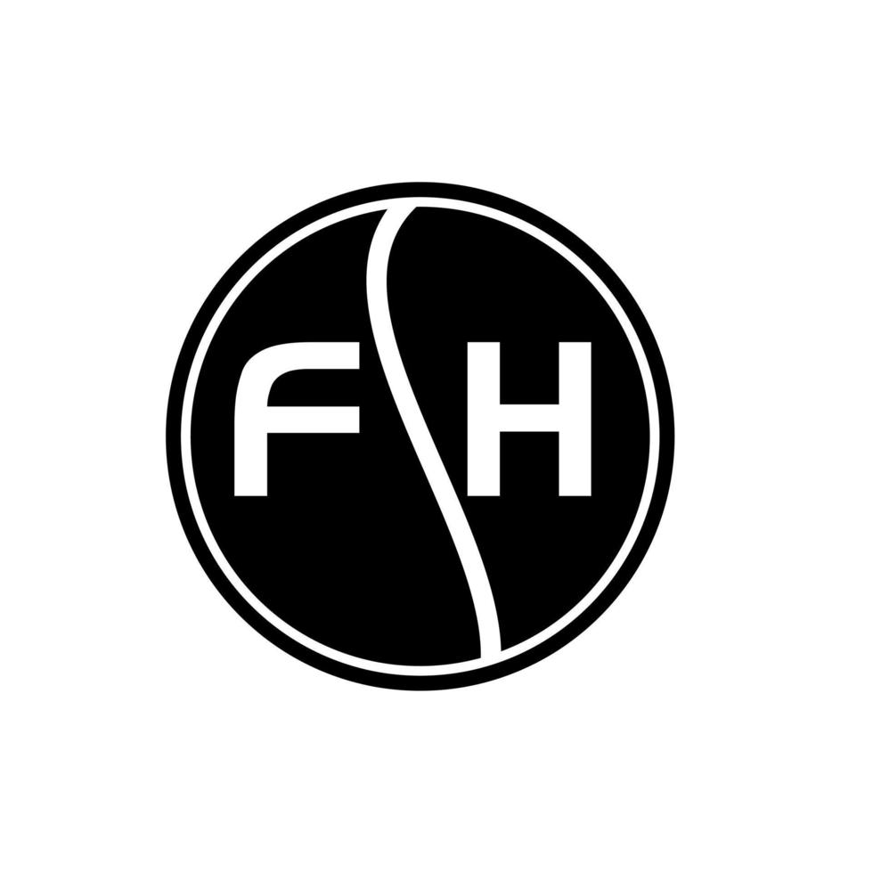 concepto de logotipo de letra de círculo creativo fh. diseño de letra fh. vector