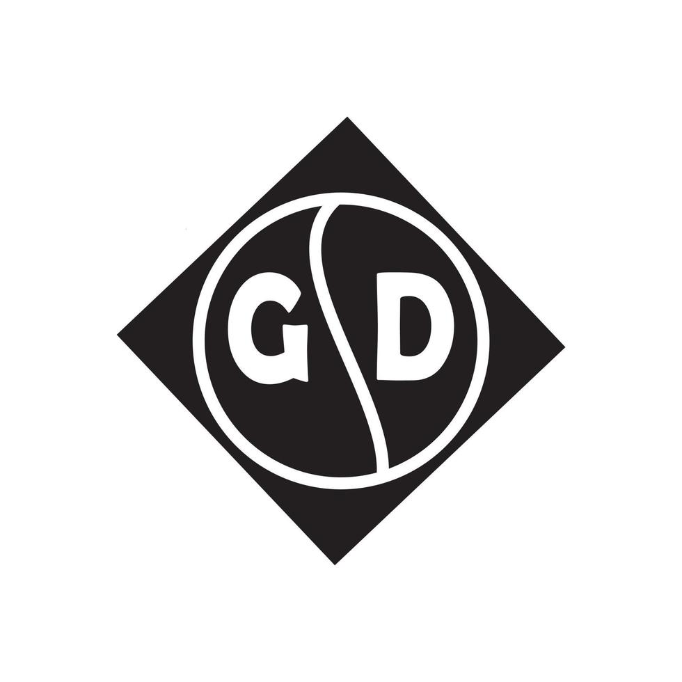 concepto de logotipo de letra de círculo creativo gd. diseño de letras gd. vector