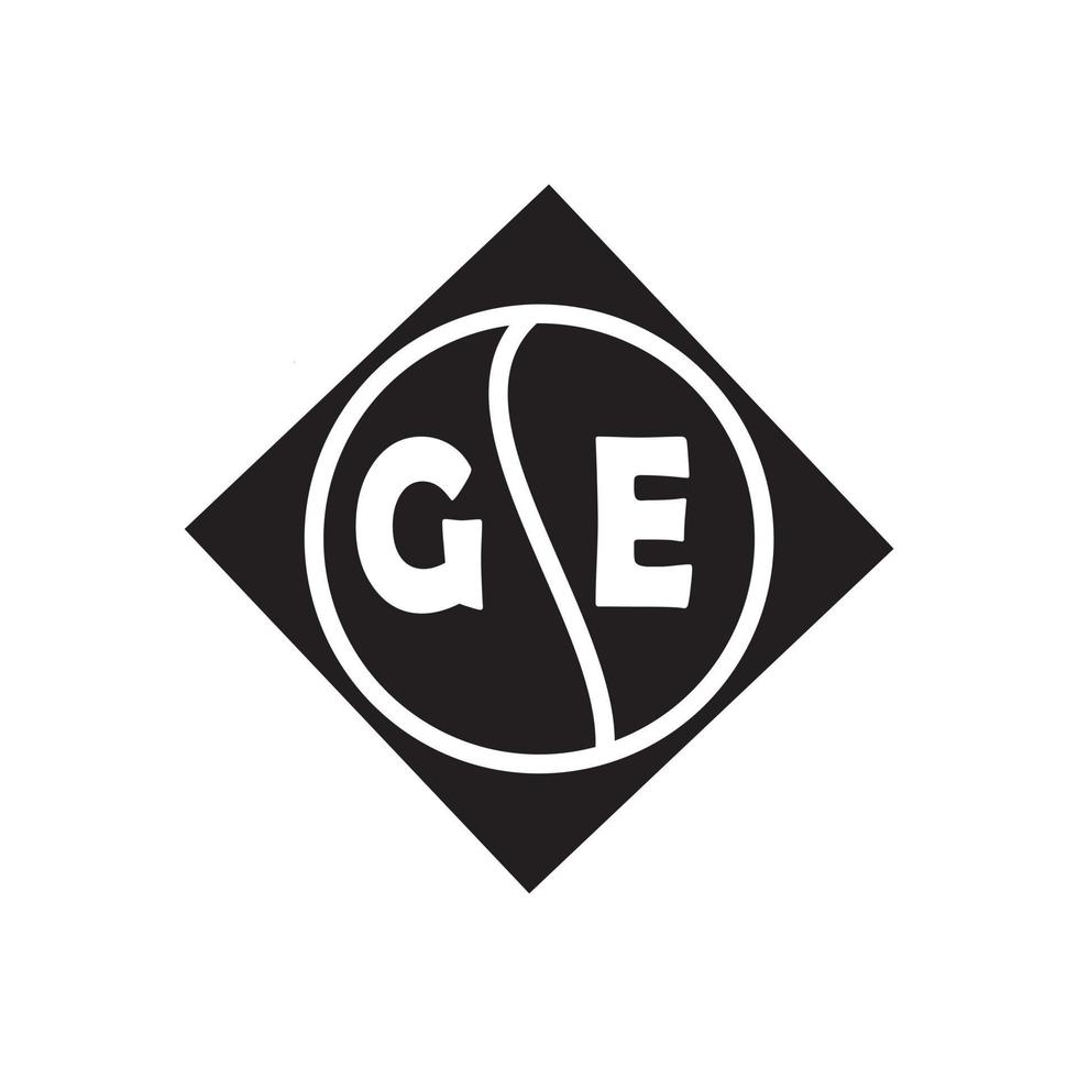 ge concepto de logotipo de letra de círculo creativo. diseño de letra ge. vector