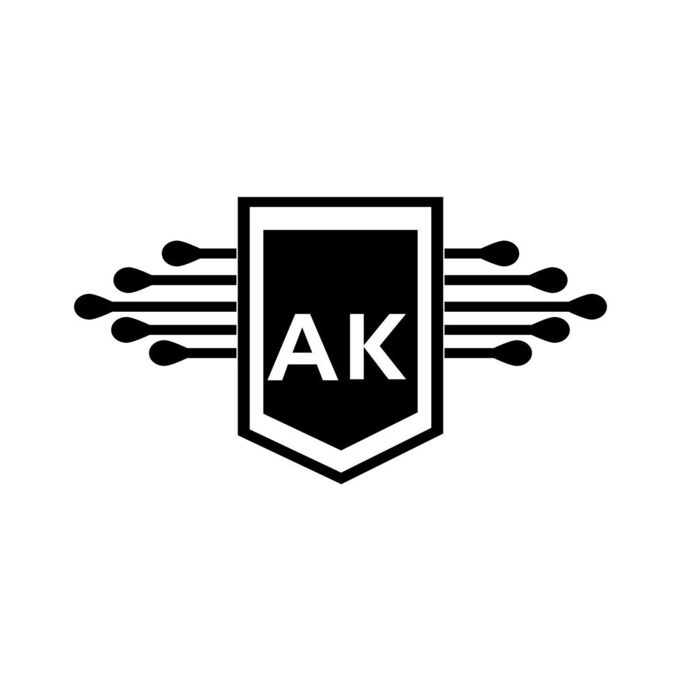 concepto de logotipo de letra de círculo creativo ak. diseño de letras AK. vector