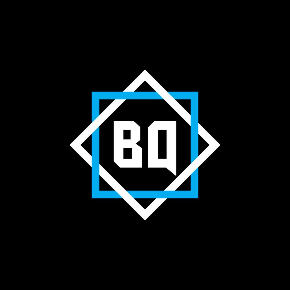 diseño de logotipo de letra bq sobre fondo negro. concepto de logotipo de letra de círculo creativo bq. diseño de letras bq. vector