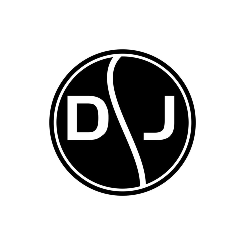 concepto de logotipo de letra de círculo creativo dj. diseño de letras dj. vector