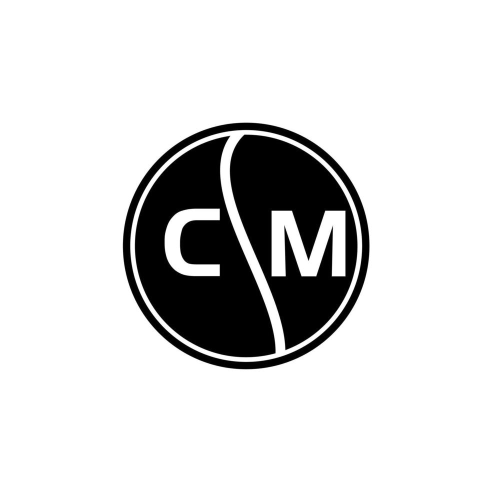 cm concepto de logotipo de letra de círculo creativo. diseño de letras cm. vector