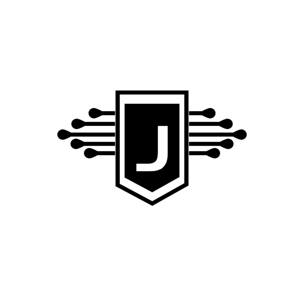 j concepto de logotipo de letra de círculo creativo. diseño de letra j. vector