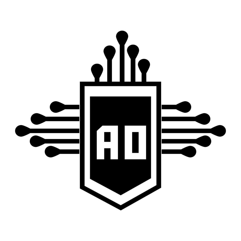 AO creative circle letter logo concept. AO letter design. vector