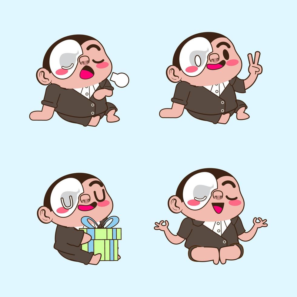cute little vampire vector set
