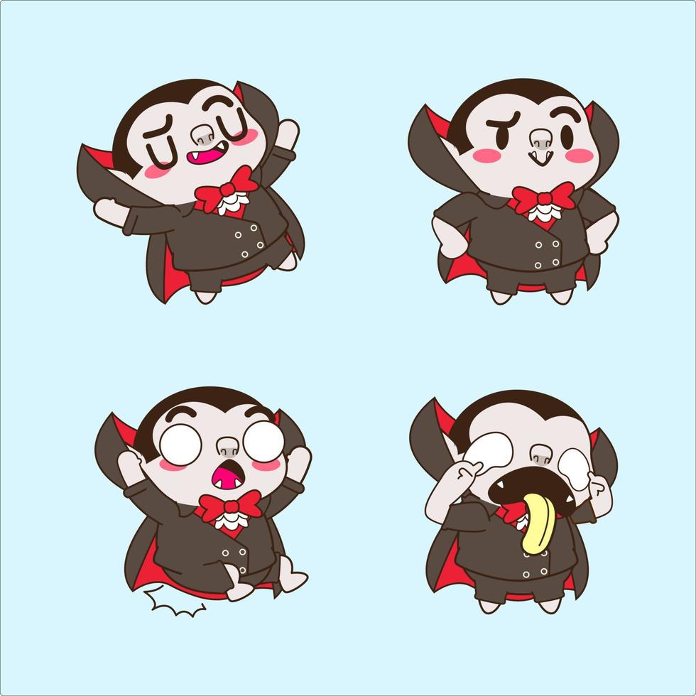 cute little vampire vector set