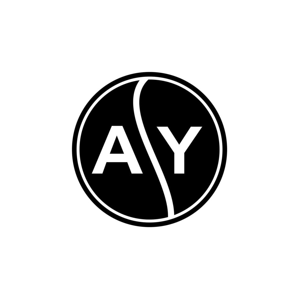 AY letter logo design on black background. AY creative circle letter