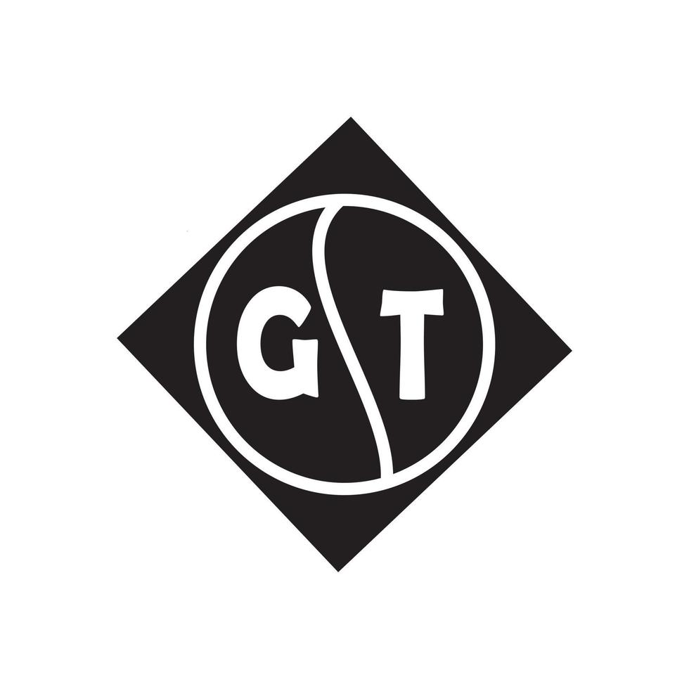 GT creative circle letter logo concept. GT letter design. vector