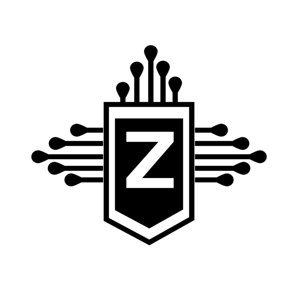 z concepto de logotipo de letra de círculo creativo. diseño de letra z. vector