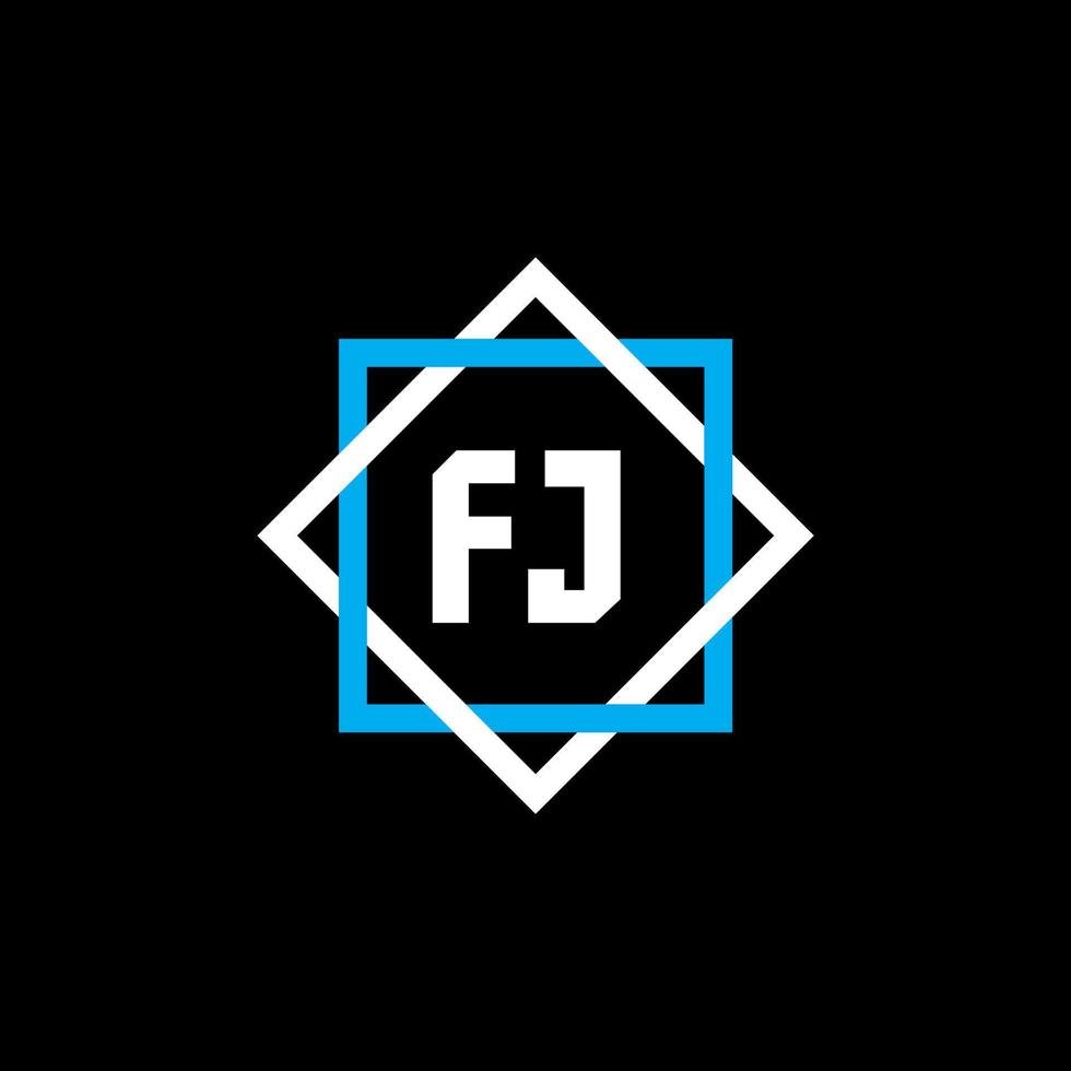 FJ letter logo design on black background. FJ creative circle letter logo concept. FJ letter design. vector