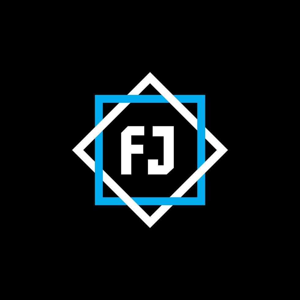 diseño de logotipo de letra fj sobre fondo negro. concepto de logotipo de letra de círculo creativo fj. diseño de letras fj. vector