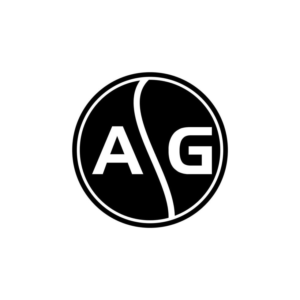 AG letter logo design on black background. AG creative circle letter logo concept. AG letter design. vector