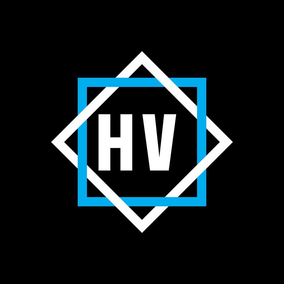 concepto de logotipo de letra de círculo creativo hv. diseño de letras hv. vector