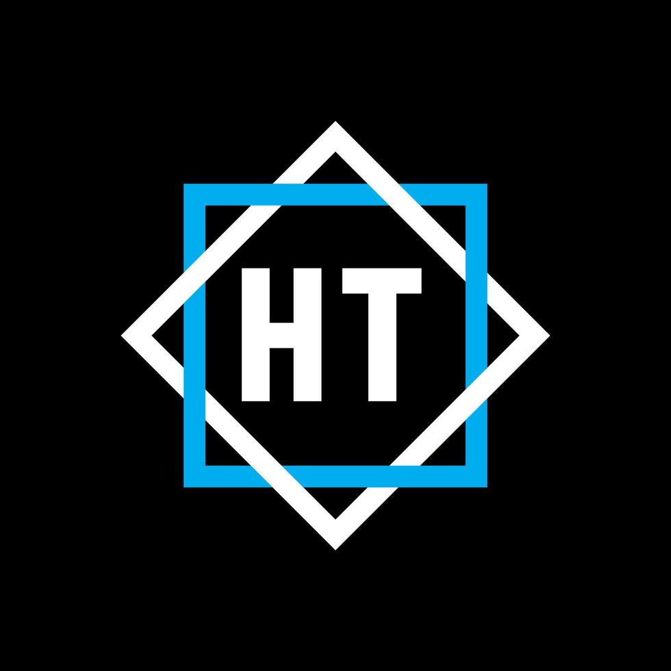 concepto de logotipo de letra de círculo creativo ht. diseño de letra ht. vector